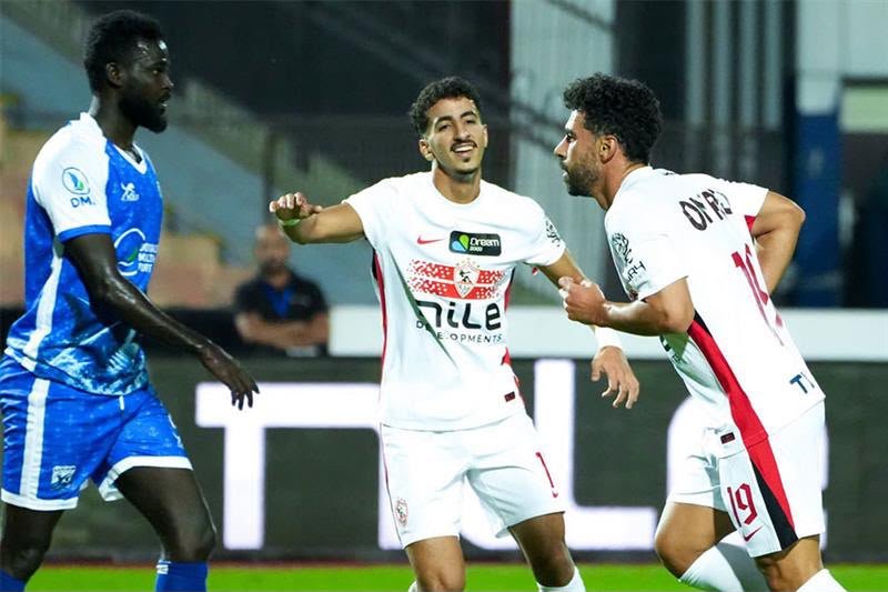جانب من مباراة الزمالك وزد في بطولة كأس عاصمة مصر على استاد المقاولون العرب.